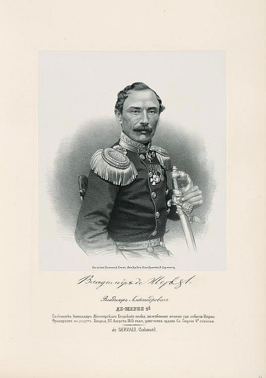 Владимир Александрович Де-Жерве, `полковник, командир Житомирского егерского полка