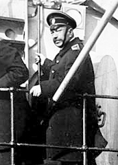 Адмирал Михаил Коронатович Бахирев `на кормовом мостике линкора типа «Севастополь»