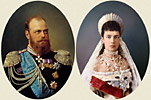 Посетившие училище в 1888 г.: Е.И.В. Государь Император Александр III `и Е.И.В. Государыня Императрица Мария Федоровна — увеличить