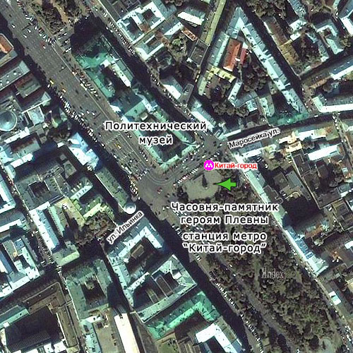 Часовня-памятник героям Плевны `на карте Москвы (вид со спутника)