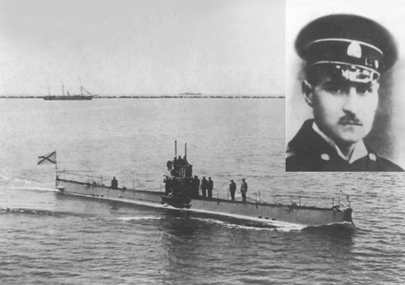 Подводная лодка «Минога» `и её командир А.Н. Гарсоев