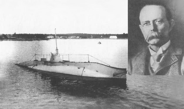 Избретатель подлодок Джон Голланд (1840–1914) и его подлодка `проекта «Фултон», в русском флоте получившая название «Сом»