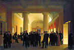 Картина художника С.К. Зарянко. Зал Младшего курса `Императорского Училища Правоведения в 1840 г. — увеличить